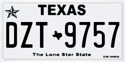 TX license plate DZT9757