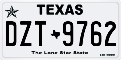 TX license plate DZT9762