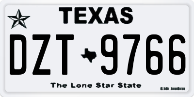 TX license plate DZT9766
