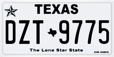 TX license plate DZT9775