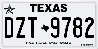 TX license plate DZT9782