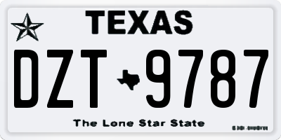 TX license plate DZT9787