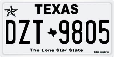TX license plate DZT9805