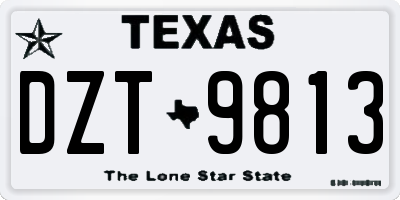 TX license plate DZT9813