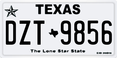 TX license plate DZT9856