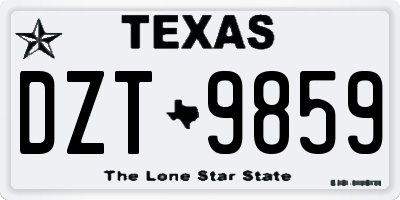 TX license plate DZT9859