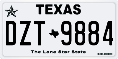 TX license plate DZT9884