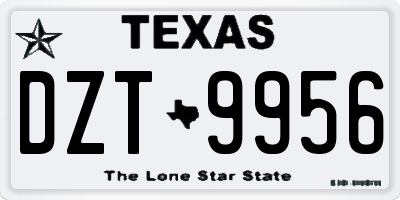 TX license plate DZT9956