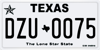 TX license plate DZU0075