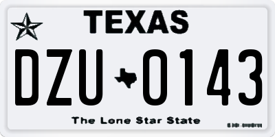 TX license plate DZU0143