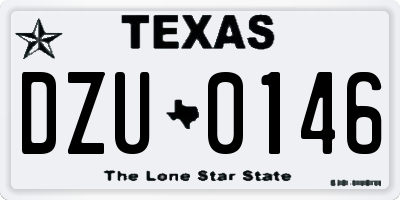 TX license plate DZU0146