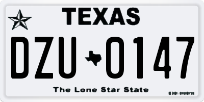 TX license plate DZU0147