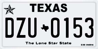 TX license plate DZU0153