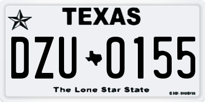 TX license plate DZU0155