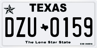 TX license plate DZU0159