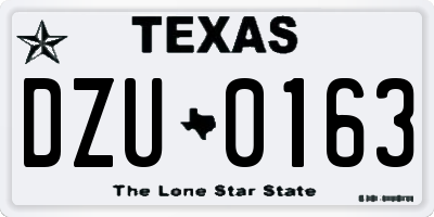 TX license plate DZU0163