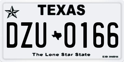 TX license plate DZU0166