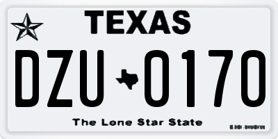 TX license plate DZU0170