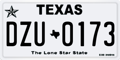 TX license plate DZU0173