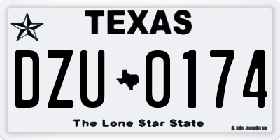 TX license plate DZU0174