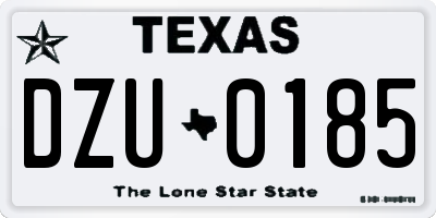 TX license plate DZU0185
