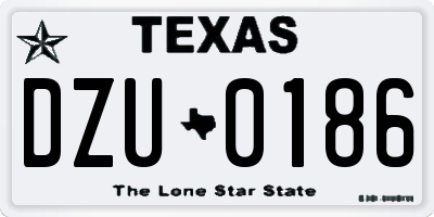 TX license plate DZU0186