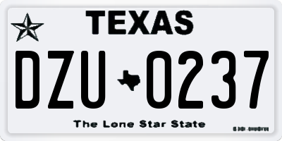 TX license plate DZU0237