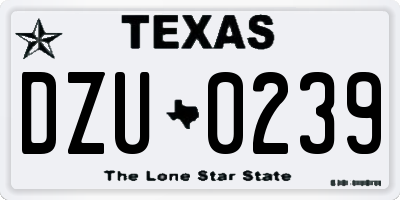 TX license plate DZU0239