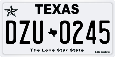 TX license plate DZU0245