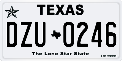 TX license plate DZU0246