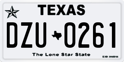 TX license plate DZU0261