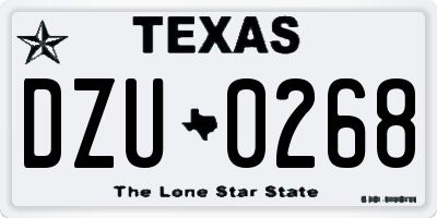 TX license plate DZU0268