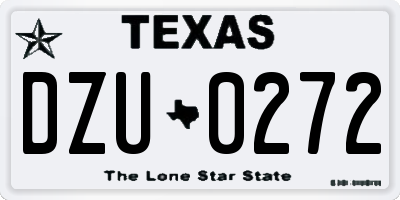 TX license plate DZU0272