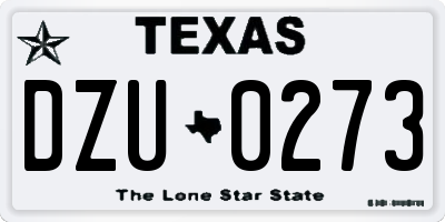 TX license plate DZU0273