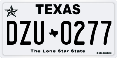 TX license plate DZU0277