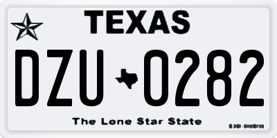 TX license plate DZU0282
