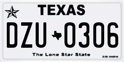 TX license plate DZU0306