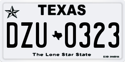 TX license plate DZU0323
