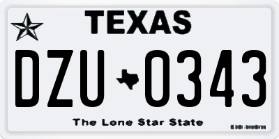 TX license plate DZU0343