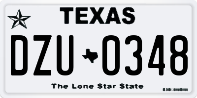 TX license plate DZU0348