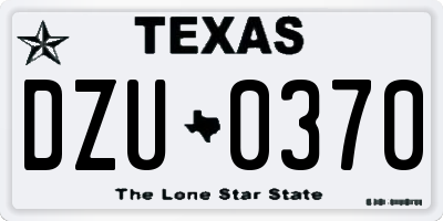 TX license plate DZU0370