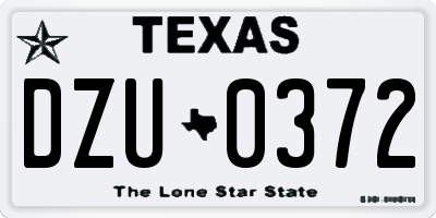 TX license plate DZU0372