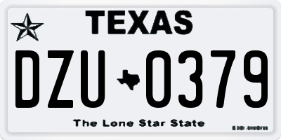 TX license plate DZU0379