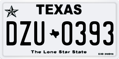 TX license plate DZU0393