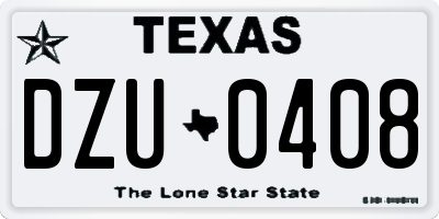 TX license plate DZU0408