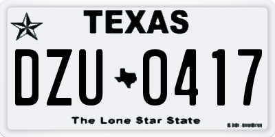 TX license plate DZU0417