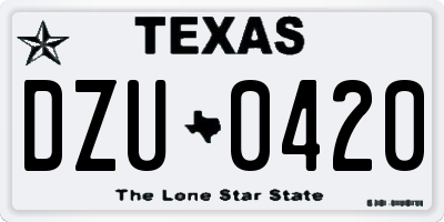 TX license plate DZU0420