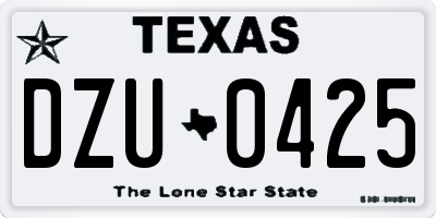 TX license plate DZU0425