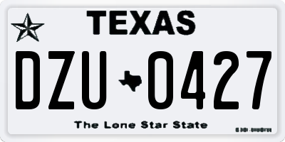 TX license plate DZU0427