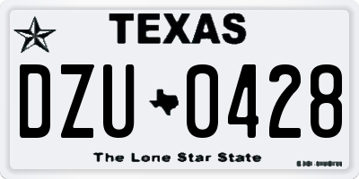 TX license plate DZU0428
